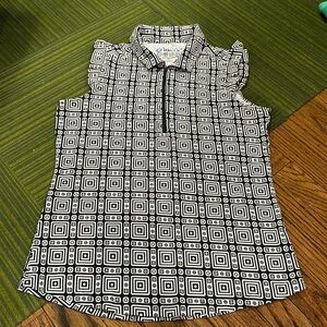 Ibkul 1/4 zip tank golf size s 50UPF black white